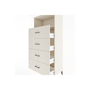 Hyperion Dolap Tek Raflı 4 Çekmeceli 88x44x182 Aytaşı-aytaşı