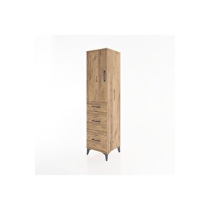 Hyperion Dolap 2 Raflı 3 Çekmeceli Tek Kapaklı 44x44x182 Çam-çam