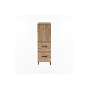 Arges Dolap 2 Raflı 2 Çekmeceli Tek Kapaklı 44x30x134 Çam-çam