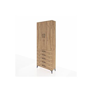 Arges Dolap 2 Raflı 5 Çekmeceli Tek Askılı 88x30x221 Çam-çam