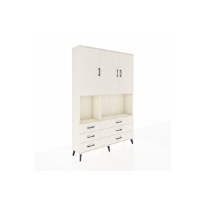 Arges Gardrop 6 Raflı 6 Çekmeceli 3 Kapaklı 132x30x195 Aytaşı-aytaşı