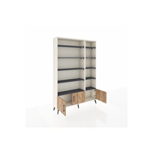 Arges Dolap 10 Raflı 3 Kapaklı 132x30x195 Aytaşı-çam/antrasit