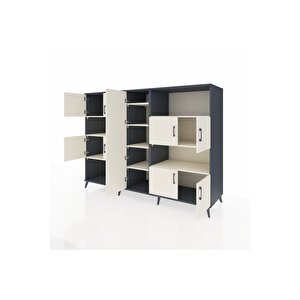 Kronos Dolap 10 Raflı 9 Kapaklı 220x59x163 Antrasit-aytaşı