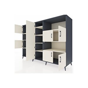 Kronos Dolap 10 Raflı 9 Kapaklı 220x59x163 Antrasit-aytaşı