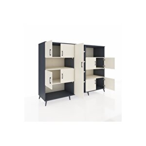 Kronos Dolap 10 Raflı 9 Kapaklı 220x59x163 Antrasit-aytaşı