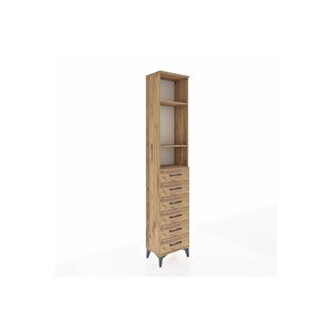 Arges Dolap 3 Raflı 6 Çekmeceli 44x30x221 Çam-çam