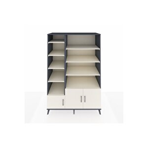 Kronos Dolap 10 Raflı 3 Kapaklı 132x59x195 Antrasit-aytaşı/aytaşı