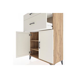 Hyperion Dolap 2 Raflı 2 Çekmeceli 2 Kapaklı 88x44x134 Çam-aytaşı