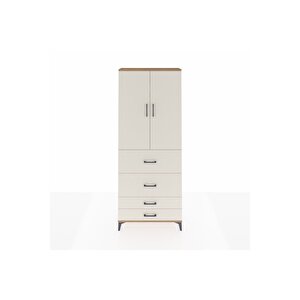 Arges Dolap 3 Raflı 4 Çekmeceli 2 Kapaklı 88x30x221 Çam-aytaşı