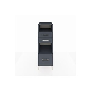 Kronos Dolap 2 Raflı 3 Çekmeceli 44x59x134 Antrasit-antrasit