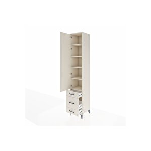 Hyperion Dolap 5 Raflı 3 Çekmeceli Tek Kapaklı 44x44x243 Aytaşı-aytaşı