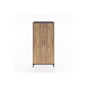 Hyperion Dolap 2 Raflı 2 Kapaklı Tek Askılı 88x44x182 Antrasit-çam
