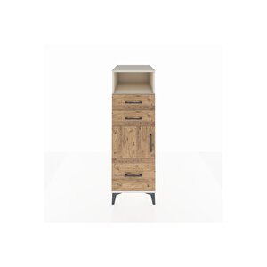 Kronos Dolap 2 Raflı 3 Çekmeceli Tek Kapaklı 44x59x134 Aytaşı-çam