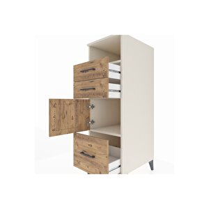 Kronos Dolap 2 Raflı 3 Çekmeceli Tek Kapaklı 44x59x134 Aytaşı-çam