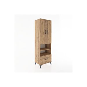 Hyperion Dolap 3 Raflı Tek Çekmeceli Tek Askılı 60x44x195 Çam-çam