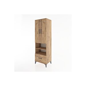 Hyperion Dolap 3 Raflı Tek Çekmeceli Tek Askılı 60x44x195 Çam-çam