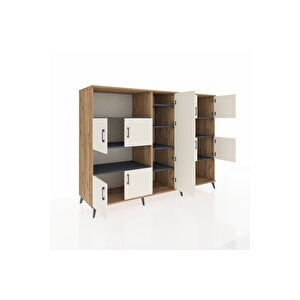 Kronos Dolap 10 Raflı 9 Kapaklı 220x59x163 Çam-aytaşı/antrasit