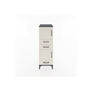 Hyperion Dolap 2 Raflı 3 Çekmeceli 2 Kapaklı 44x44x134 Antrasit-aytaşı