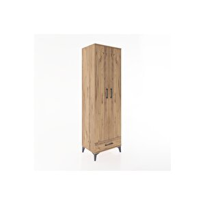 Hyperion Dolap 3 Raflı Tek Çekmeceli Tek Askılı 60x44x195 Çam-çam