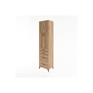 Hyperion Dolap 4 Raflı 4 Çekmeceli 2 Kapaklı 60x44x243 Çam-çam
