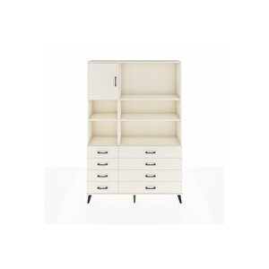 Arges Gardrop 7 Raflı 8 Çekmeceli Tek Kapaklı  132x30x195 Aytaşı-aytaşı