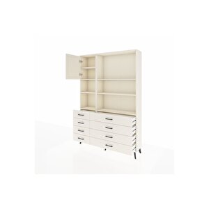 Arges Gardrop 7 Raflı 8 Çekmeceli Tek Kapaklı  132x30x195 Aytaşı-aytaşı