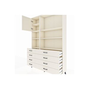 Arges Gardrop 7 Raflı 8 Çekmeceli Tek Kapaklı  132x30x195 Aytaşı-aytaşı