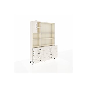 Arges Gardrop 7 Raflı 8 Çekmeceli Tek Kapaklı  132x30x195 Aytaşı-aytaşı