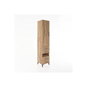 Hyperion Dolap 4 Raflı 4 Çekmeceli Tek Kapaklı 44x44x221 Çam-çam