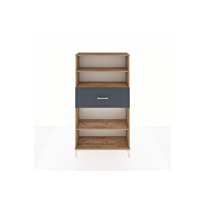 Arges Dolap 3 Raflı Tek Çekmeceli 88x30x163 Çam-antrasit