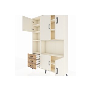 Arges Dolap 9 Raflı 3 Çekmeceli 5 Kapaklı 132x30x195 Aytaşı-aytaşı/çam