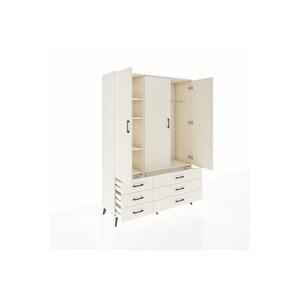 Hyperion Gardrop 5 Raflı 6 Çekmeceli Tek Askılı 132x44x195 Aytaşı-aytaşı