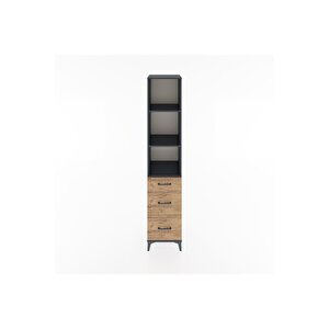 Hyperion Dolap 3 Raflı 3 Çekmeceli 44x44x221 Antrasit-çam