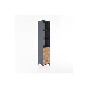 Hyperion Dolap 3 Raflı 3 Çekmeceli 44x44x221 Antrasit-çam