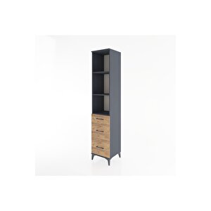 Hyperion Dolap 3 Raflı 3 Çekmeceli 44x44x221 Antrasit-çam