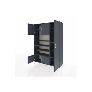 Hyperion Gardrop 11 Raflı 5 Kapaklı 132x44x195 Antrasit-antrasit