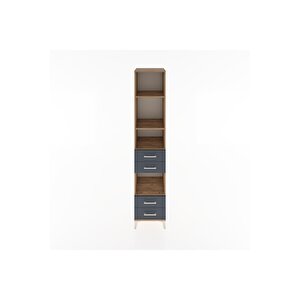 Hyperion Dolap 4 Raflı 4 Çekmeceli 44x44x221 Çam-antrasit