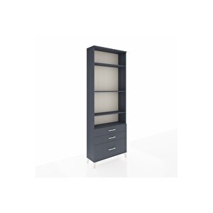 Arges Dolap 4 Raflı 3 Çekmeceli 88x30x243 Antrasit-antrasit