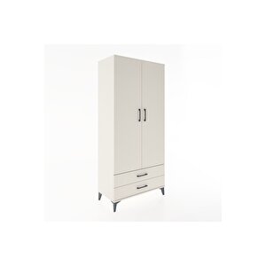 Hyperion Dolap 3 Raflı 2 Çekmeceli Tek Askılı 88x44x195 Aytaşı-aytaşı