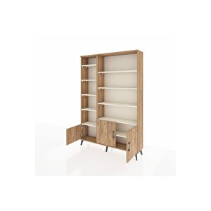 Arges Dolap 10 Raflı 3 Kapaklı 132x30x195 Çam-çam/aytaşı