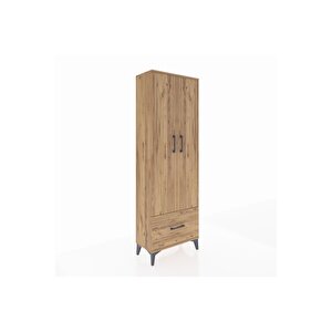 Arges Dolap 4 Raflı Tek Çekmeceli 2 Kapaklı 60x30x182 Çam-çam