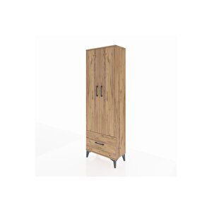 Arges Dolap 4 Raflı Tek Çekmeceli 2 Kapaklı 60x30x182 Çam-çam