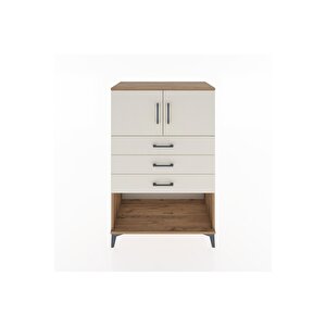 Hyperion Dolap Tek Raflı 3 Çekmeceli 2 Kapaklı 88x44x134 Çam-aytaşı