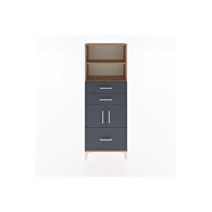 Arges Dolap 3 Raflı 3 Çekmeceli 2 Kapaklı 60x30x163 Çam-antrasit