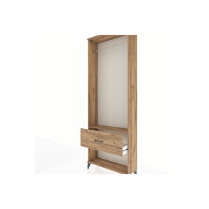 Arges Dolap Tek Raflı Tek Çekmeceli Tek Askılı 88x30x243 Çam-çam