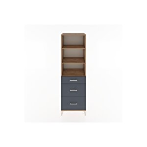 Hyperion Dolap 3 Raflı 3 Çekmeceli 60x44x195 Çam-antrasit