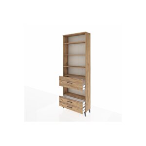 Arges Dolap 5 Raflı 3 Çekmeceli 88x30x243 Çam-çam