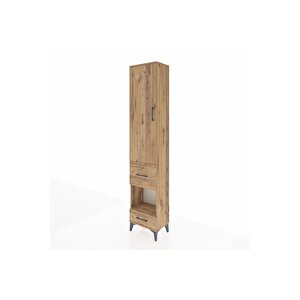 Arges Dolap 4 Raflı 2 Çekmeceli Tek Kapaklı 44x30x221 Çam-çam