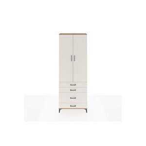 Arges Dolap 3 Raflı 4 Çekmeceli 2 Kapaklı 88x30x243 Çam-aytaşı