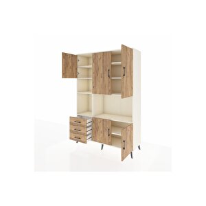 Hyperion Gardrop 9 Raflı 3 Çekmeceli 5 Kapaklı 132x44x195 Aytaşı-çam